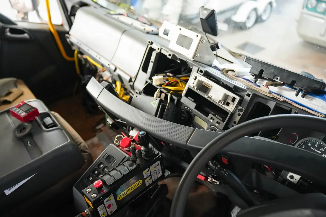 In-dash tracking system installation in a truck